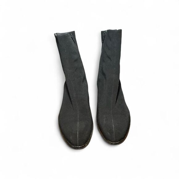 Stuart Weitzman Women's Black Heeled Nylon Zip-up Ankle Boots Size 11 - Picture 3 of 8